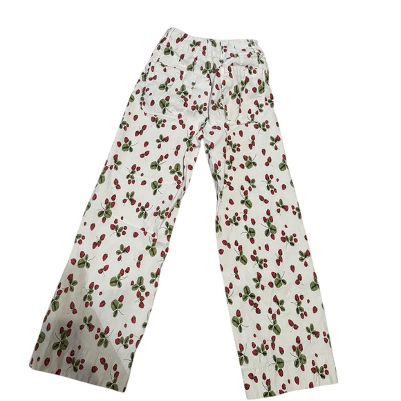 Maeve The Collette Strawberry Print Cropped Wide leg - Picture 4 of 8